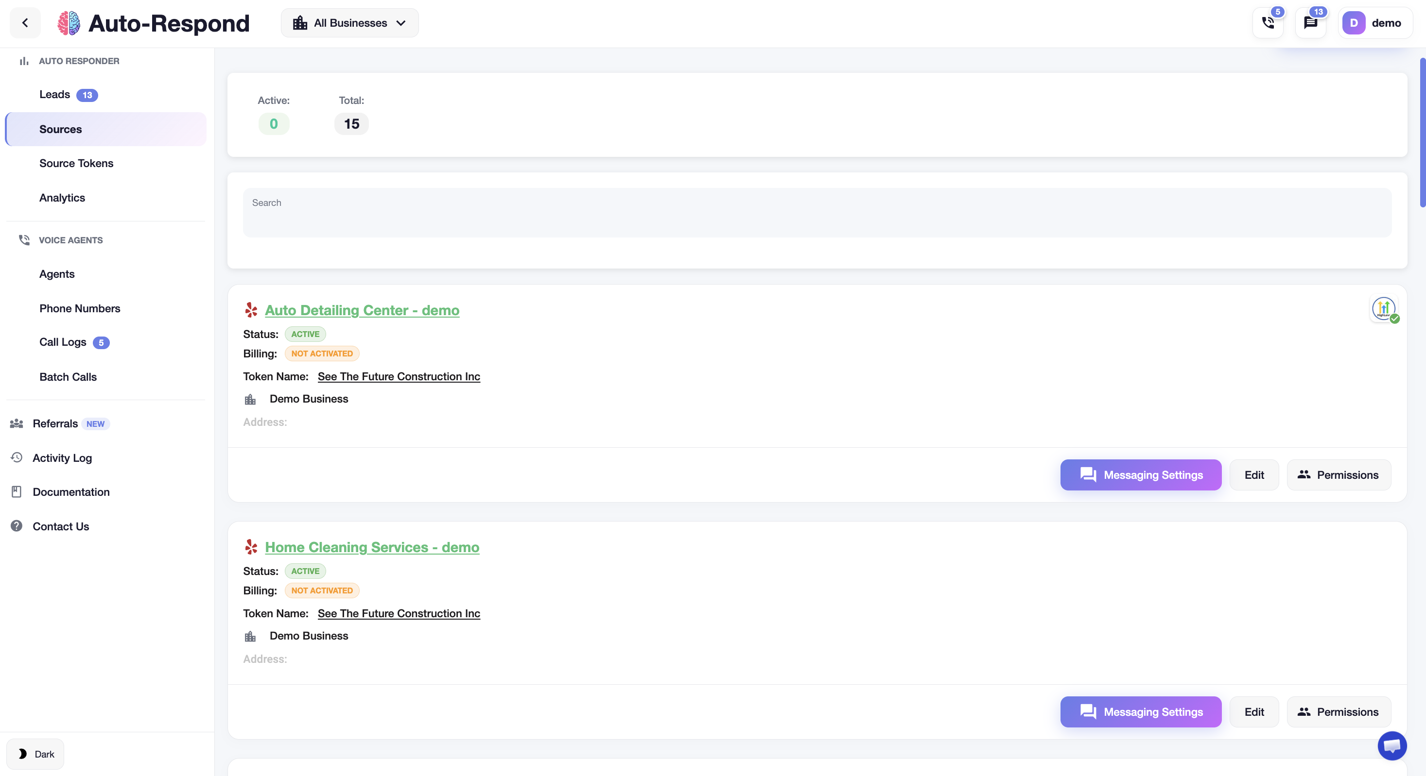 Add Your First Source page showing the connected source and its active status